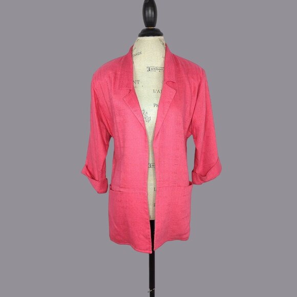 Vintage Claude Montana Mid Length Blazer Small Pink - Picture 1 of 9